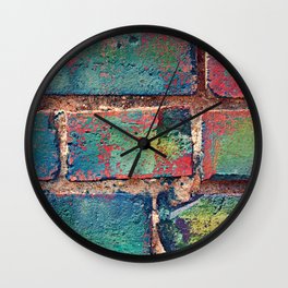 The Rainbow Brick Wall Wall Clock