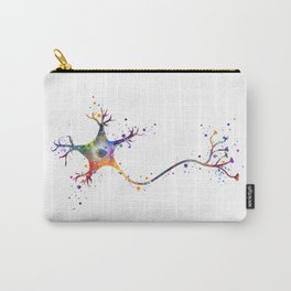 Neuron Art Brain Cell Biology Art Watercolor Neurology Medical Science Art Biology Gift Carry-All Pouch