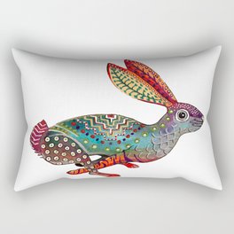 Turquoise Rabbit Alebrije Rectangular Pillow