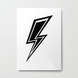 Lightning - Black and White Metal Print | Minimal Design, Graphic, Minimal, Electric, Symbol, Blackandwhite, Disco, Drawing, Lightning, Digital 