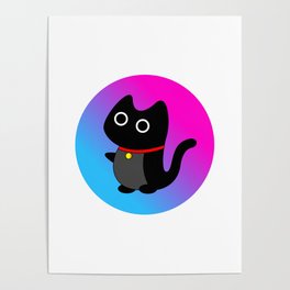 Black Cat Logo Poster