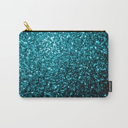 Beautiful Aqua blue glitter sparkles Carry-All Pouch