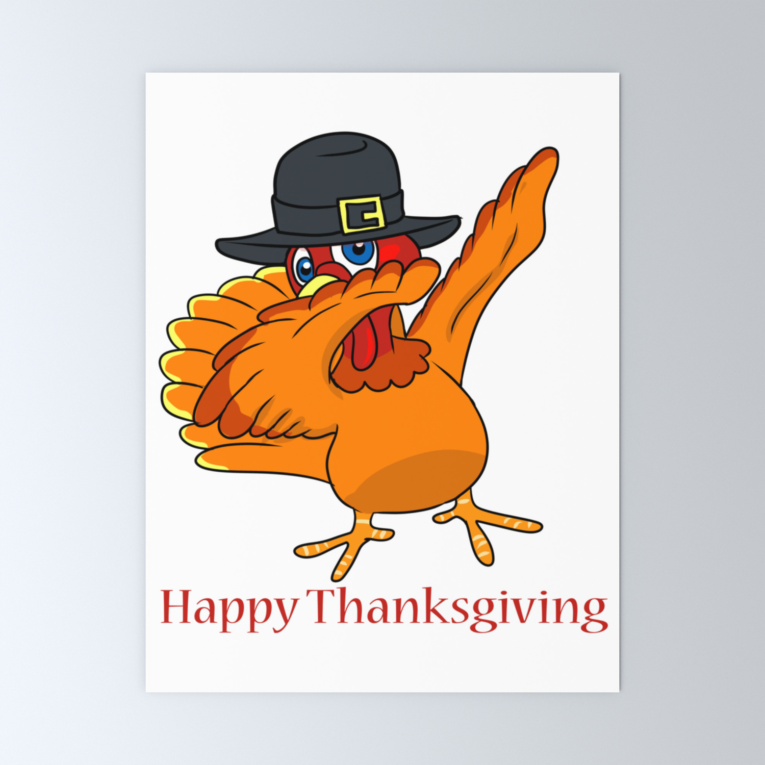 Dabbing Turkey With Pilgrim Hat Happy Thanksgiving Graphic Mini Art Print By Tronictees Society6