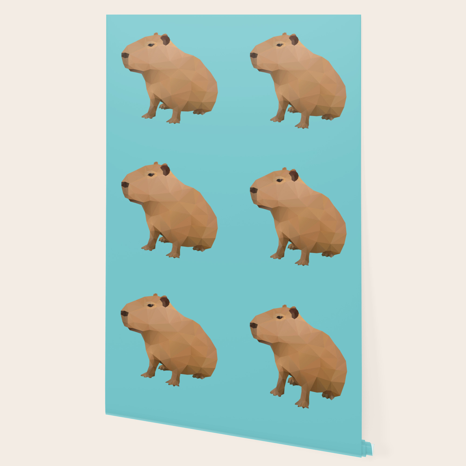 capybara polygon art wallpaper by polymolystudio