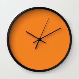 Orange plain color Wall Clock