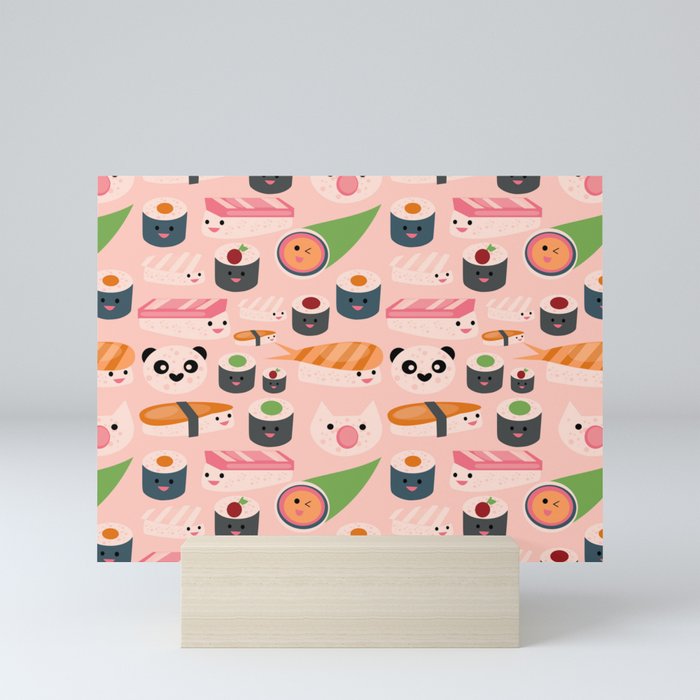 Kawaii Sushi Light Pink Mini Art Print By Bruxamagica Susycosta Society6 Kawaii Sushi Light Pink Mini Art Print By Bruxamagica Susycosta Society6