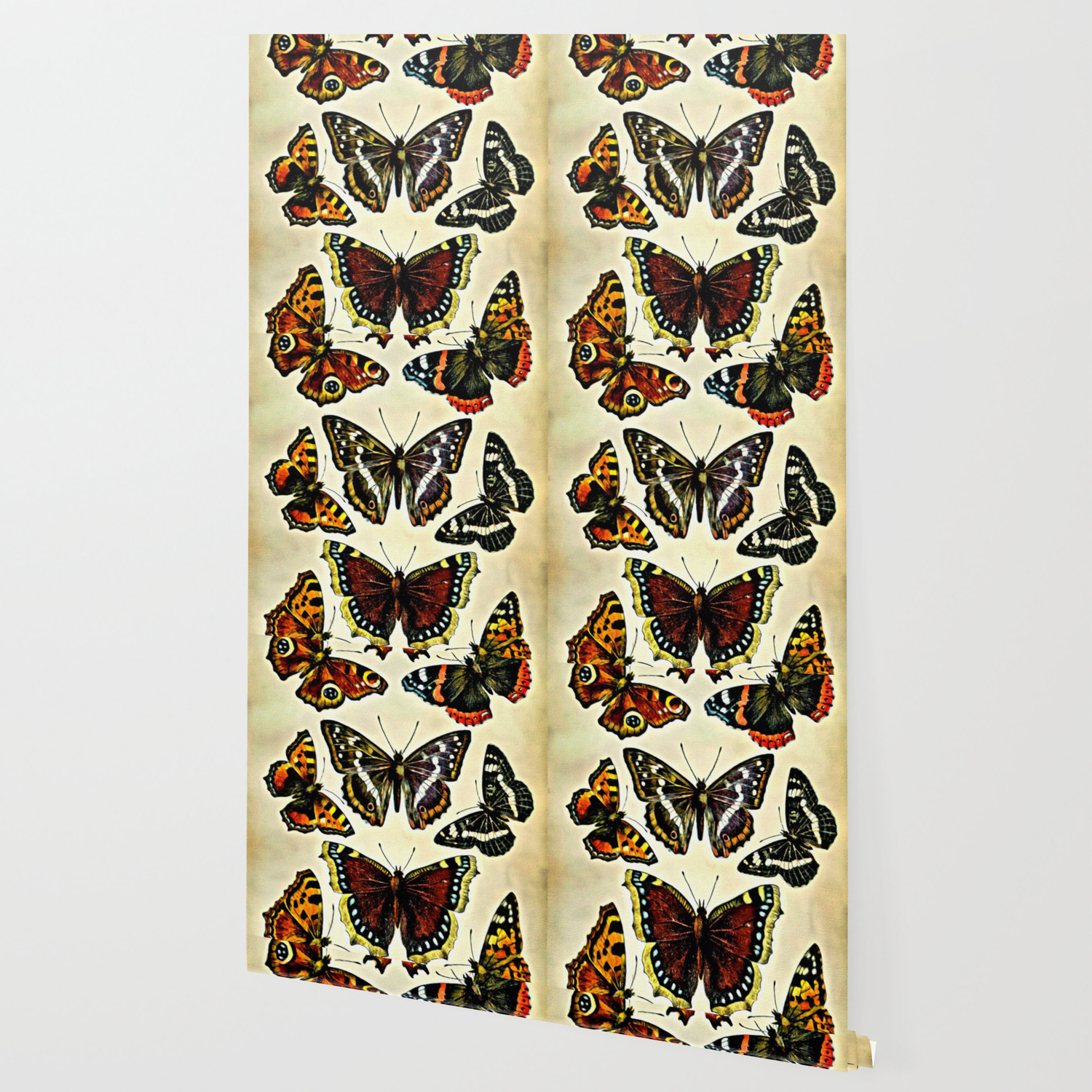 Vintage Butterflies Collage Wallpaper By Digitaleffects Society6