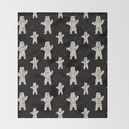 Polar Bear in Winter Snow on Black - Wild Animals - Mix & Match with Simplicity of Life Throw Blanket
