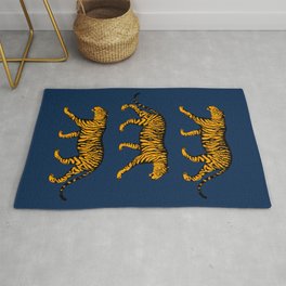 Tigers (Navy Blue and Marigold) Rug
