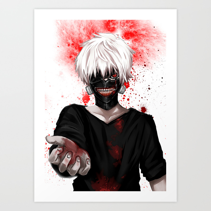 Ken Kaneki Tokyo Ghoul Art Print By Maxi Society6 Ken Kaneki Tokyo Ghoul Art Print By Maxi Society6