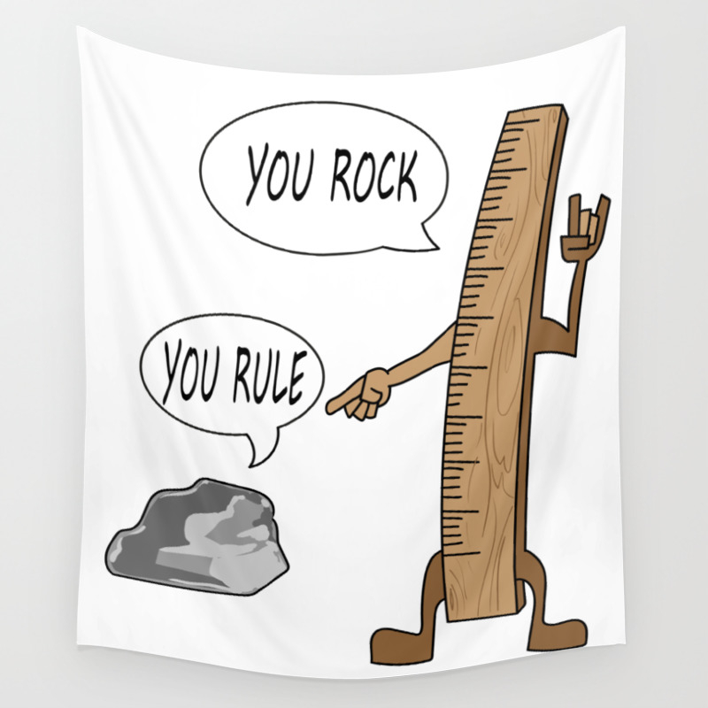 You rock you rule funny Cartoon Present Wall Tapestry by moonpie90 |  Society6