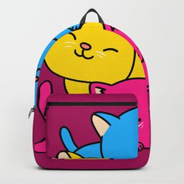 Pansexual Cat Pile Pansexual Pride Gift Backpack