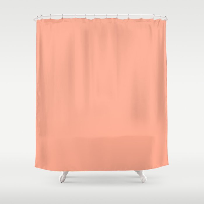 Solid Color Peach Shower Curtain By, Peach Shower Curtain