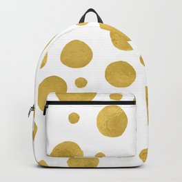 Painted Gold Dots on White Backpack
