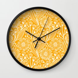 Saffron Coneflowers Wall Clock