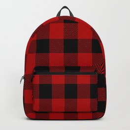 Red and black buffalo plaid pattern Backpack