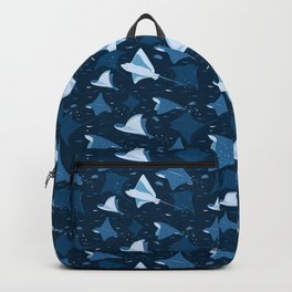 Blue stingrays pattern Backpack