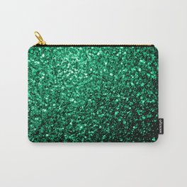 Beautiful Emerald Green glitter sparkles Carry-All Pouch