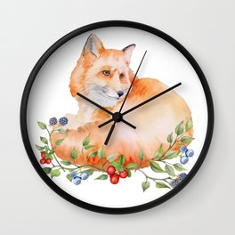 Fox. Wall Clock | Wildberries, Fox, Pattern, Paint, Colored Pencil, Drawing, Handmade, Cutefox, Watercolor, Graphite 