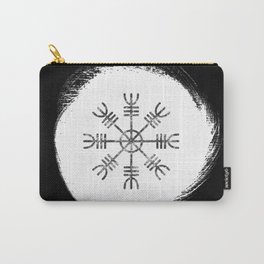 Black and White Helm of Awe | Aegishjalmur Icelandic Stave Carry-All Pouch | Asatru, Vikingsymbols, Helmofawe, Witch, Magicalsymbol, Pagansymbol, Icelandicstave, Norsepaganism, Protection, Helmofterror 