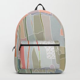Abstract Pattern in Pastel Colors and Geometric Shapes with ornaments Backpack | Modern, Digital, White, Suitablepattern, Evergreen, Unique, Versatility, Tenderness, Pattern, Universaldesign 