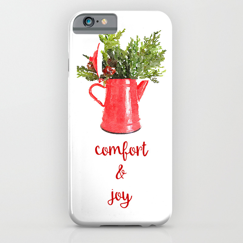 Comfort Joy Red Coffee Pot Iphone Case By Suttonplacedesigns Society6