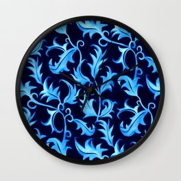 Crayon textured art deco leaves inspired by William Morris' gorgeous textiles. Full & detailed with  Wall Clock