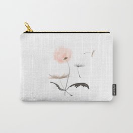 Sweet dandelions in pink - Flower watercolor illustration with glitter Carry-All Pouch
