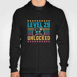 Gaming Level 29 Unlocked 29th Birthday Gamer Gift Hoody