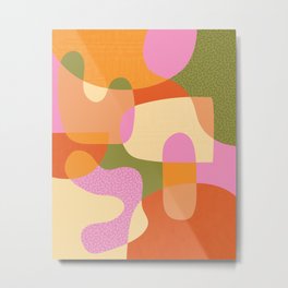 Bright Color Block Shapes Metal Print | Pastel, Contrast, Arch, Shapes, Modern, Yellow, Shape, Green, Colorful, Wavy 