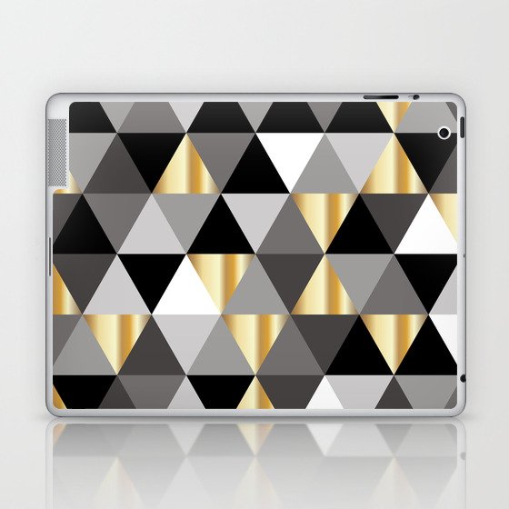 Black And Gold Abstract Wall Art Modern Digital Art Laptop