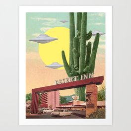 Desert Inn Art Print | Ufos, 70S, Desert, Aliens, Ufo, Holiday, Vegas, Travel, Alien, Scifi 