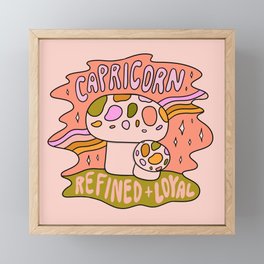Capricorn Mushroom Framed Mini Art Print