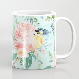 Minty Vintage Floral Coffee Mug