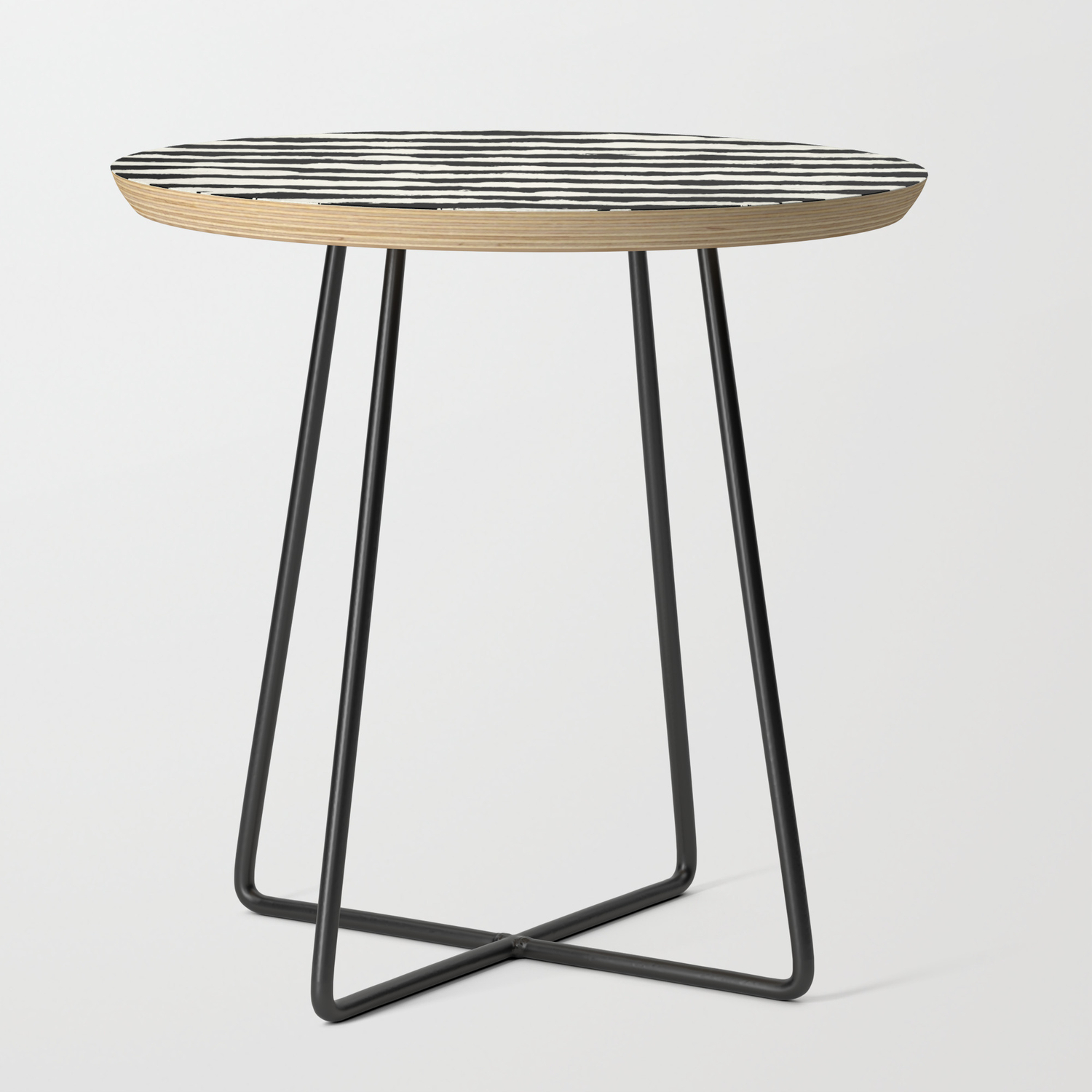 Tribal Stripes Black On Cream Side Table By Followmeinstead Society6