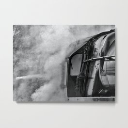 Steam Metal Print | Black and White, Vintage, Photo 