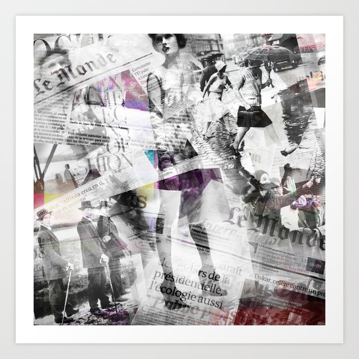 Newspaper Collage Art Print By Paulatopel Society6