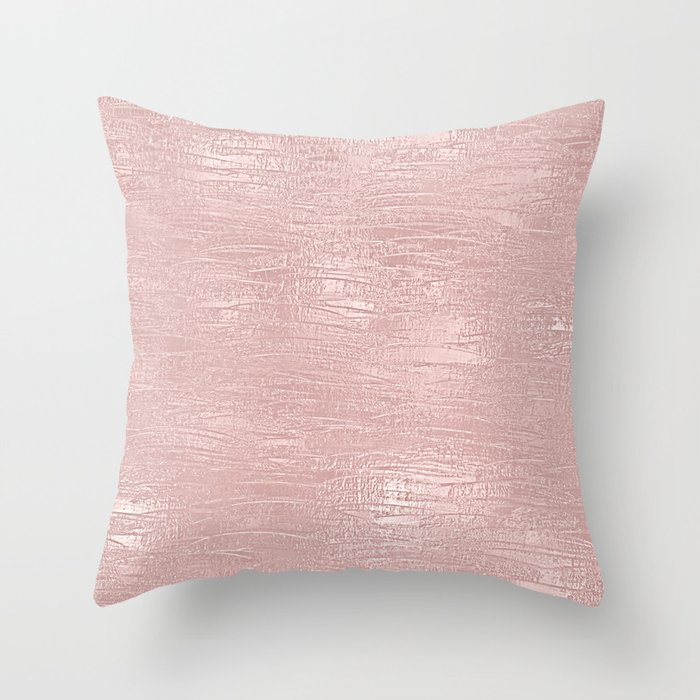 Metallic Rose Gold Blush Throw Pillow by betterhome Society6