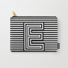 Track - Letter E - Black and White Carry-All Pouch