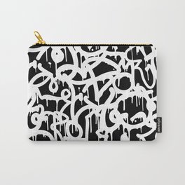 Black and White Graffiti Pattern Carry-All Pouch