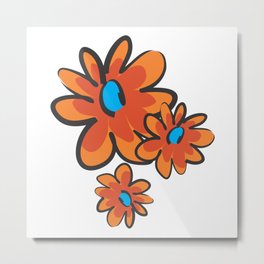 Orange flowers  Metal Print | Orangeflowers, Flowersmask, Flowers, Popflowers, Flower, Green Blue, Orangeflowermask, Valentinesmask, Orange, Graphicdesign 