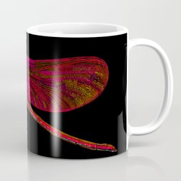 Wonderful dragonfly Coffee Mug | Dragonfly, Warrior, Fly, Blackbackground, Decorative, Predator, Colorful, Illustration, Spectacular, Red 