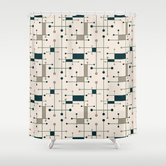 Intersecting Lines In Dark Teal Tan And Beige Shower Curtain By Mel Fischer Of Fine Arts Fis Society6 Dark Teal Tan And Beige Shower Curtain, Dark Teal Shower Curtain