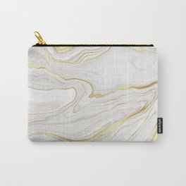 Luxury White & Gold Marble Texture Surface 43 Carry-All Pouch