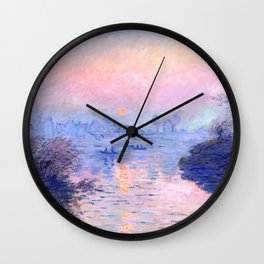 Claude Monet "Sunset on the Seine at Lavacourt. Winter Effect" Wall Clock