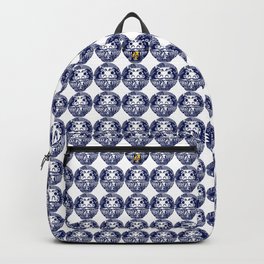 Daruma Dolls in Navy Blue with line doodles Backpack