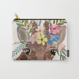Giraffe with flowers on head Carry-All Pouch