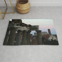 Roman Forum and Colosseum of Rome at Sunset Rug