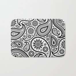 Black and white paisley pattern Badematte
