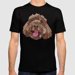 Brown Poodle Happy Dog Face T-shirt